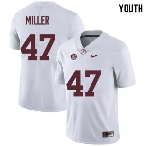 NCAA Youth Alabama Crimson Tide #47 Christian Miller Stitched College Nike Authentic White Football Jersey QU17A53DC